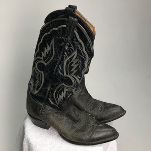Tony Lama Boots gray/blk leather 10-D great shape